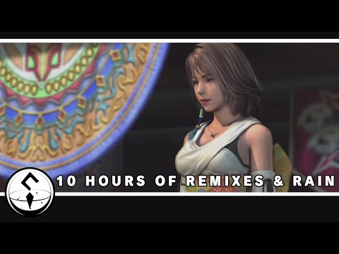 10 Hours of Relaxing Final Fantasy Remixes & Rain - Study/Chill/Sleep