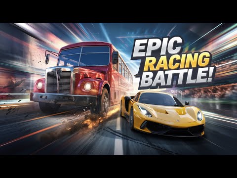 🏁 "Ultimate Bus vs. Car Racing Showdown: Who Will Win?"🏎️🔥#Gaming #sports #games