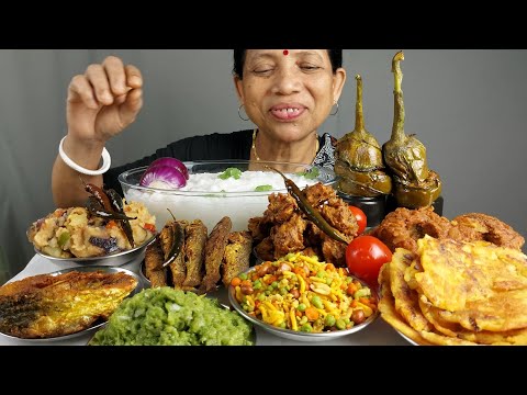 Food Eating Challenge Biggest PANTA BHAT Thali MUKBANG