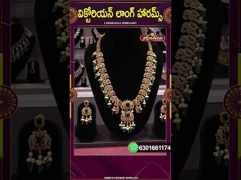 Victorian Long Harams | 1Gram Gold Jewellery | Ambica Fashion Jewellery #shorts