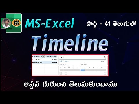 Timeline Option in Telugu || MS EXCEL || By K. Ramesh