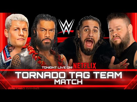 WWE 2K24 | Roman Reigns & Cody Rhodes VS Seth Rollins & Kevin Owens - Tornado Tag Team Match | Raw