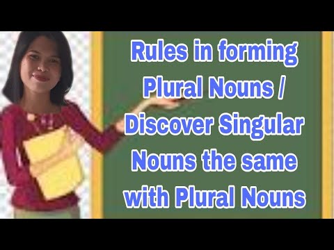 Rules in Forming the Plural form of a Noun/The same form of Noun in Singular at the time in Plural