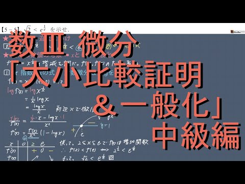 数III 微分 5-5｢大小比較証明&一般化｣中級編