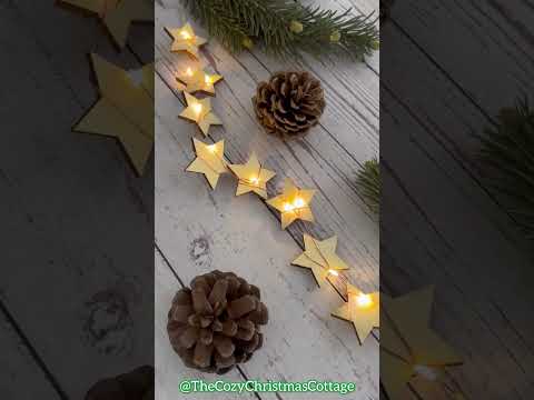 DIY Dollar Tree Lighted Star Garland Craft #christmas #christmasdecor #shorts