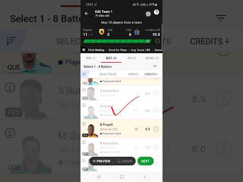 QUE vs PES Dream11 Prediction|QUE vs PES Dream11|QUE vs PES Dream11 Team| #Shorts