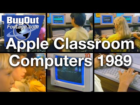 Apple Classroom Computers 1980s – 1990s Stock Footage