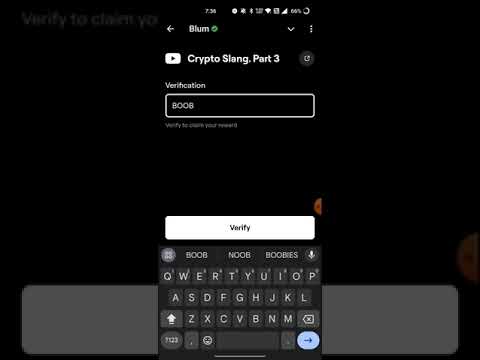 Crypto Slang. Part 3 Blum Code || Blum Code Crypto Slang. Part 3 || Blum Youtube Video Code