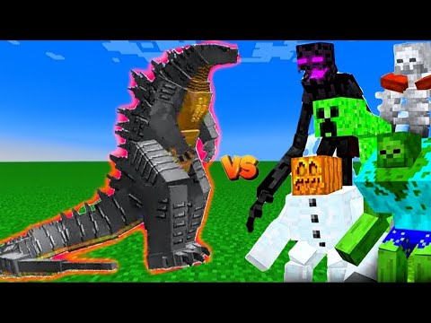 GODZILLA vs MUTANT MOBS - EPIC MINECRAFT BATTLE