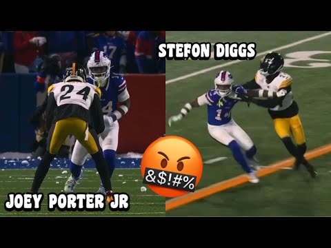 Stefon Diggs Vs Joey Porter Jr 🔥 Bills Vs Steelers 2024 Wild Card highlights