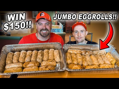 "Are These Egg Rolls or Burritos?" | Win $150 by Eating as Many Humongous Eggrolls as Possible!!