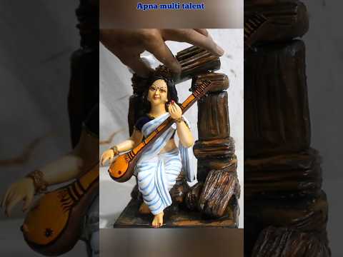 मिट्टी से सरस्वती मूर्ति बनाने सीखें || Saraswati murti kaise banate hain #Shorts