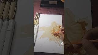 Ay! spilled the coffee #artsworld #subangartworks #artworks  #nobodiesgonnaknow #coffeepaintings