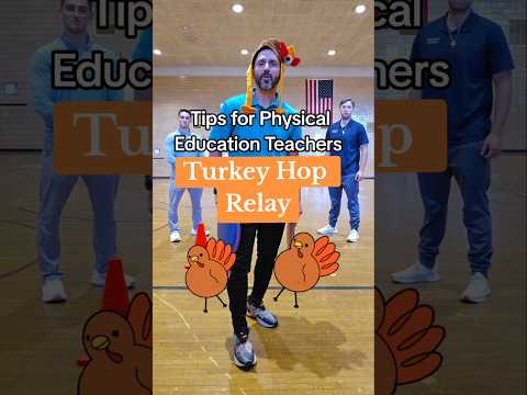 "Turkey Hop Relay" Classic Thanksgiving Game!       #PhysEd #PE #PhysEdZone