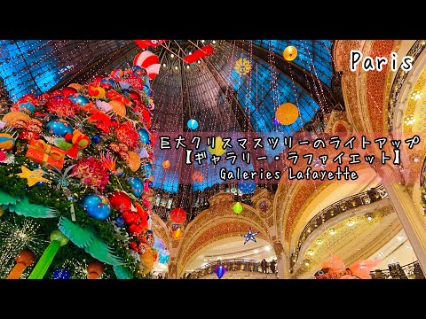 パリの百貨店【ギャラリー・ラファイエット】巨大クリスマスツリー圧巻のライトアップ！2020年　Galeries Lafayette