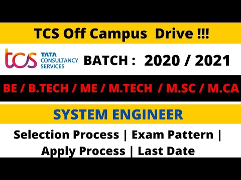 TCS OFF CAMPUS DRIVE || BATCH 2020 / 2021 ||  TCS FRESHERS HIRING  | TCS SYSTEM ENGINEER RECRUITMENT