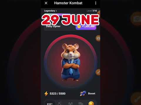 29 June Daily cipher code hamster Kombat #hamsterkombat