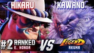 SF6 ▰ HIKARU (#2 Ranked E.Honda) vs KAWANO (Akuma) ▰ High Level Gameplay