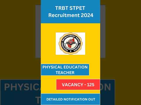 TRBT STPET Notification 2024 | Latest Government Jobs 2024