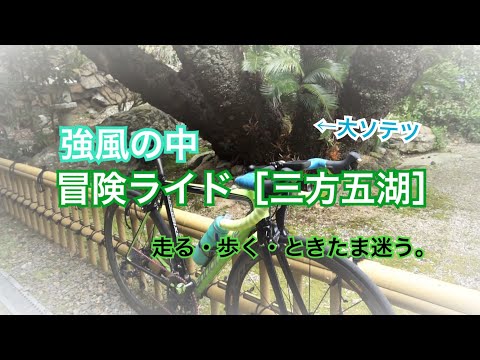 強風の中の冒険ライド【三方五湖 常神のソテツ】