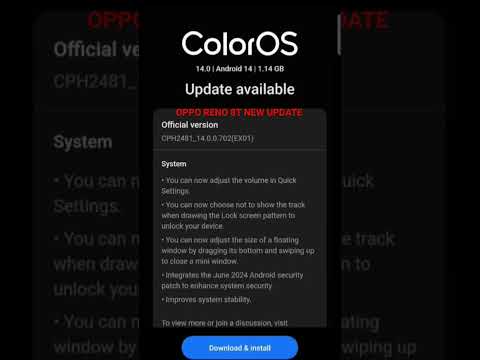 OPPO RENO 8T JUNE MONTH UPDATE AVAILABLE #opporeno8t #android14 #oppomobile #coloros14
