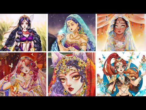 [Redraw Old Art] TOP 6 - Drawing Indian Goddess #hutachan