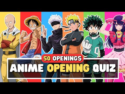 ANIME OPENING QUIZ 🎵 50 OPENINGS (EASY - HARD) 🔊