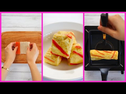 🦀How to make Crab Stick Roll Egg🍳Japanese Tamagoyaki