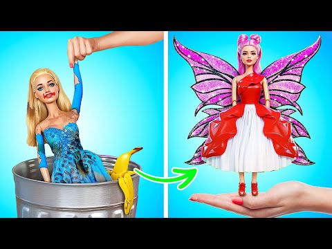 From Barbie Doll to Fairy Doll Makeover! *FUNNY* Transformation Hacks by Rocketmons!