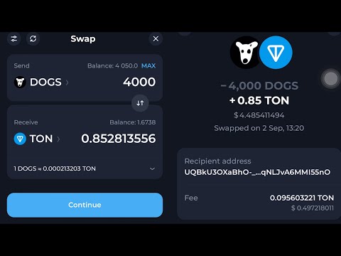 How to swap tokens on Tonkeeper wallet || Convert $DOGS to Toncoin, USDT