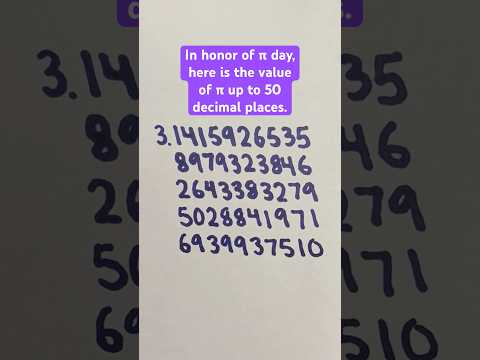 The Value of Pi Up to 50 Decimal Places #Shorts #pi #piday #math #maths #mathematics