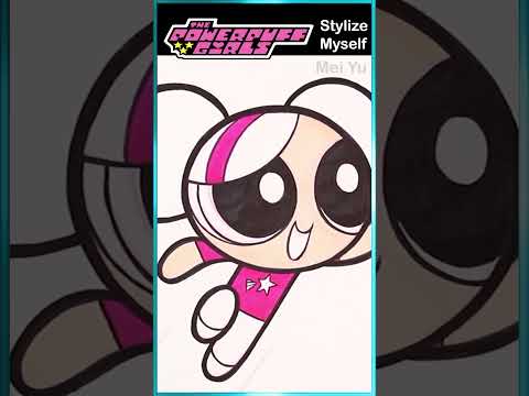 Stylize Myself in Powerpuff Girls Art Style #meiyu #artchallenge #artshorts