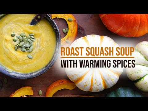 Roast squash lentil soup with warming spices