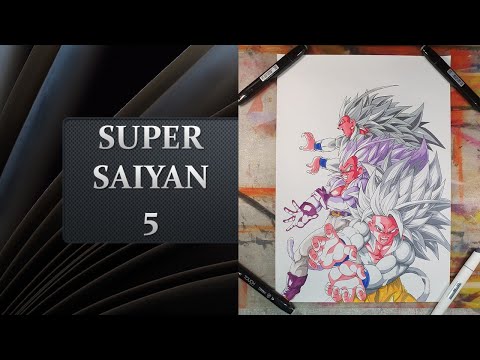 Let's Draw Goku Vegeta and Gohan SSj5 | Dragonball