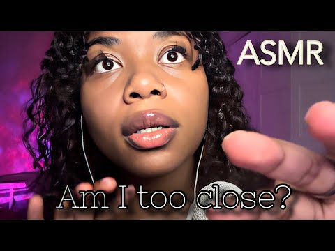 ASMR🎙️| extremely up close and personal👁️whispers👂🏾 and face rubbing✋🏾💙💤