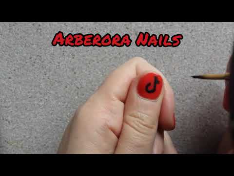 How to paint the Tik Tok Logo on Nails