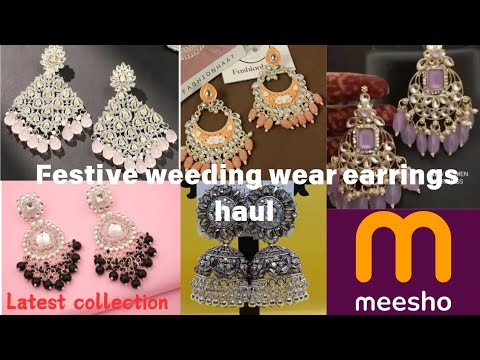 💗 Huge Meesho ethnic earrings haul/Festive weeding wear earrings/meesho jewellery haul