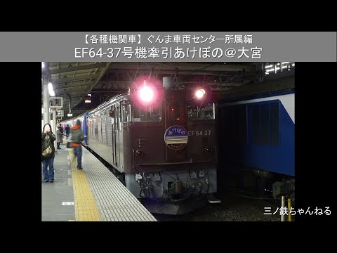 【機関車各種】ぐんま車両センタ-所属編　茶釜のEF64-37号機牽引あけぼの@大宮