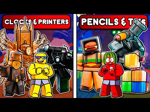 Toilet Tower Defense Clocks + Printers VS Pencils + TVs