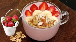 Strawberry Banana Smoothie | Healthy Breakfast Smoothie