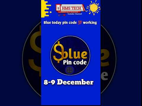 Blue today pin code | blue today code number | #blue  #bluecode #bluepin #shorts #hmstech