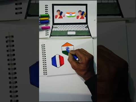 France 🇫🇷 India 🇮🇳 And Barbados 🇧🇧 Flag Drawing | #shorts #drawing