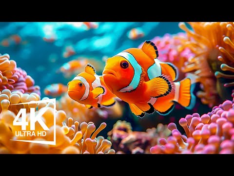 Aquarium 4k VIDEO (ULTRA HD) 🐠 Relaxing Music with Colorful Coral Reefs #8