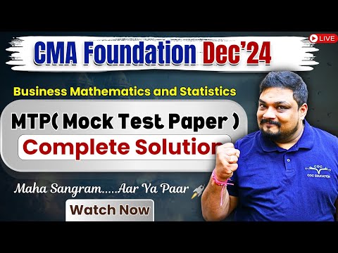 CMA Foundation Dec'24 | MTP 1 | Complete Solution | Mathematics | By Prof. Mayank Agarwal Sir