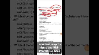 Important mcqs for DSSSB and RRB Pharmacist exam 2024 #dsssbpharmacist #sepoypharmacist #biology