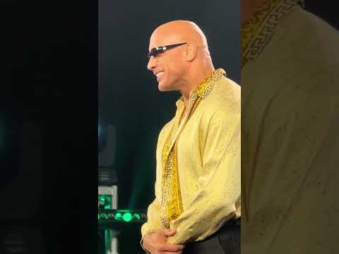 Drunk fan asks The Rock a question at WWE World #therock #wwe #wrestlemania