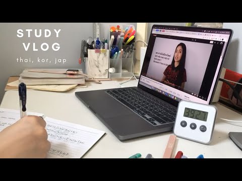 Thai, Korean & Japanese study vlog | a productive weekend 🤍 exercising & baking bread 🍞