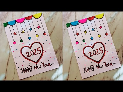 Handmade New Year Card 2025 | New Year Card Making|  DIY Happy New Year Greeting Card Easy