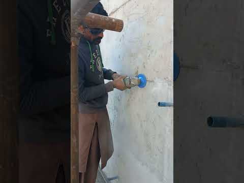 "Retaining Wall Concrete Finishing with Grinder | Professional Smoothing Technique"