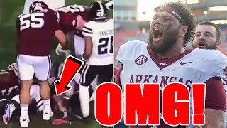 College Football fans FURIOUS! Demand Arkansas' Fernando Carmona be BANNED FOR LIFE for doing this!